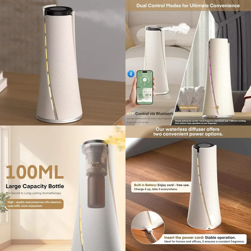 Aroma Diffuser For Large Room - 【CHIMU HOME】 Smart Rechargeable Scent Air
