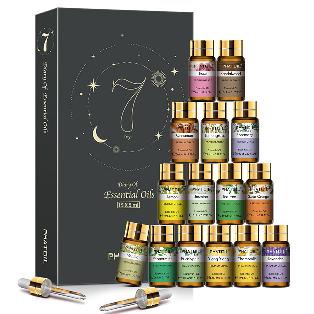 PHATOIL 15PCS Essential Oils S - огляд і ціна Essential Oil Diffuser Humidifier Combo